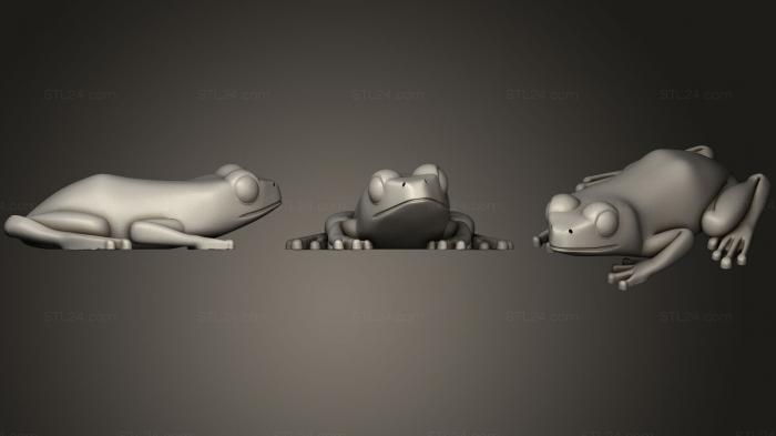 Статуэтки животных (Камышовая лягушка, STKJ_1411) 3D модель для ЧПУ станка
